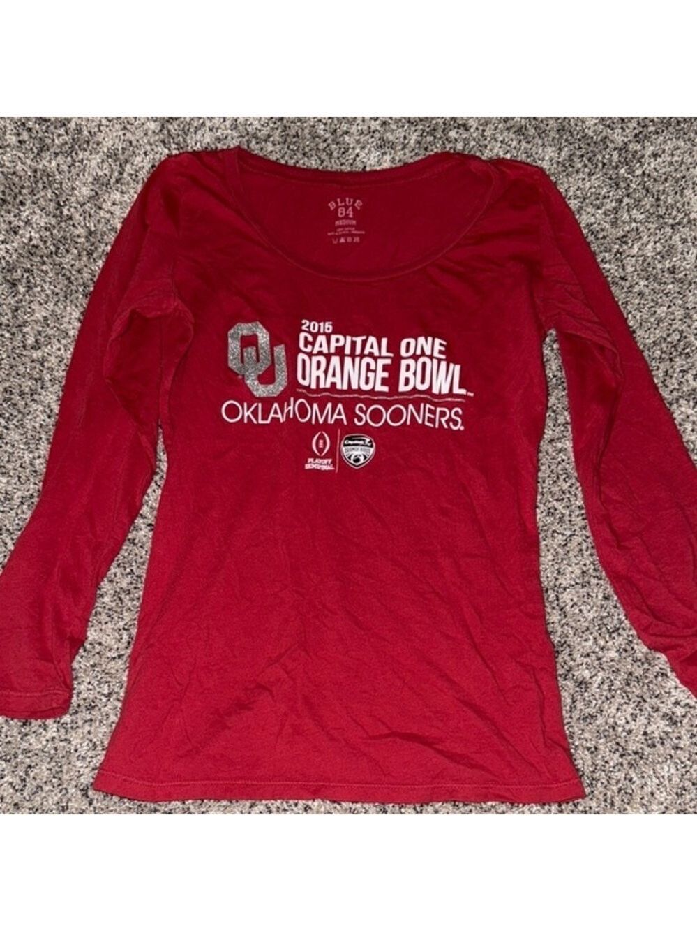 Blue 84 Red Long Sleeve OU Tee